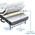 thumbnail image 4 of Folding Bed with Mattress, 75"*38" Thick Memory Foam Mattress, Heavy Duty Metal Portable Bed for Adults, Roll Away Bed Wide Bed Frame Foldable Bed for Guest, Fold Out Bed with Wheels, 4 of 7