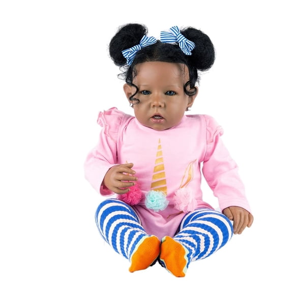 Muñeca Reborn Rebornova, negra, afroamericana, 51 cm