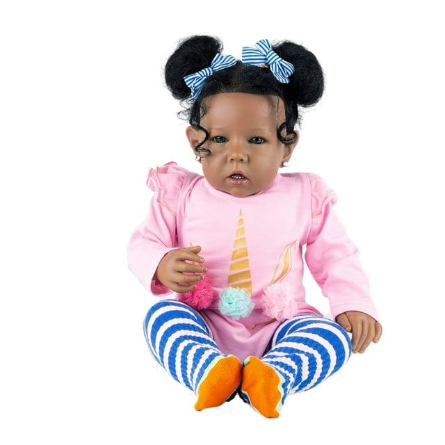 Muñeca Reborn Rebornova, negra, afroamericana, 51 cm