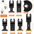 thumbnail image 2 of AEVXKHI 26PCS Oscillating Saw Blades Set, Universal Titanium Bimetal Oscillating Multitool Blades with 3 Adapter Precision Cut for Wood PVC Nail Tile, 2 of 11