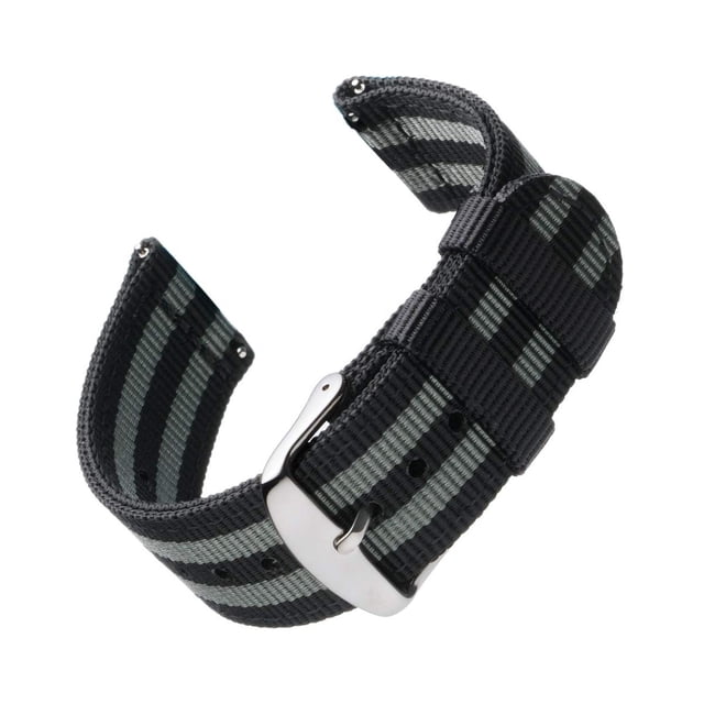 Correa de Reloj Archer Negro y Gris de Nailon Premium de Liberación Rápida 22mm