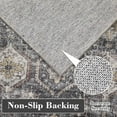thumbnail image 7 of Hasoo Indoor Washable Area Rug 8' x 10' Geometric Rugs for Living Room Floral Throw Floor Mats Non-Slip Accent Carpet Grey/Brown, 7 of 7