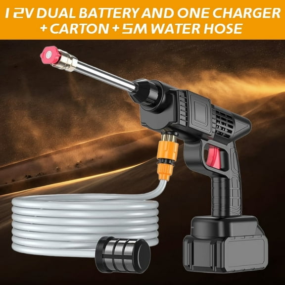 Cordless Pressure Washer, Portable High Power Car Washer with Foam Cannon, Long-Lasting Rechargeable Battery Electric Cleaning Tool for Car, Garden, Home Use