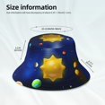 thumbnail image 3 of Lukts Solar System Print Double-Side-Wear Reversible Reflective Bucket Hat Travel Beach Hat, 3 of 6