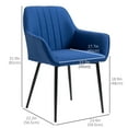 thumbnail image 3 of HOMCOM Dining Chairs Set of 2, Upholstered Accent Chairs with Metal Legs, 3 of 10