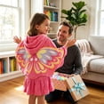 thumbnail image 6 of Grblisyd Girls' Butterfly Swim Cover Up Hooded Terry Zip-Up Bathing Towel Suit Wrap with Pockets for Kids 10-12 Y, 6 of 6