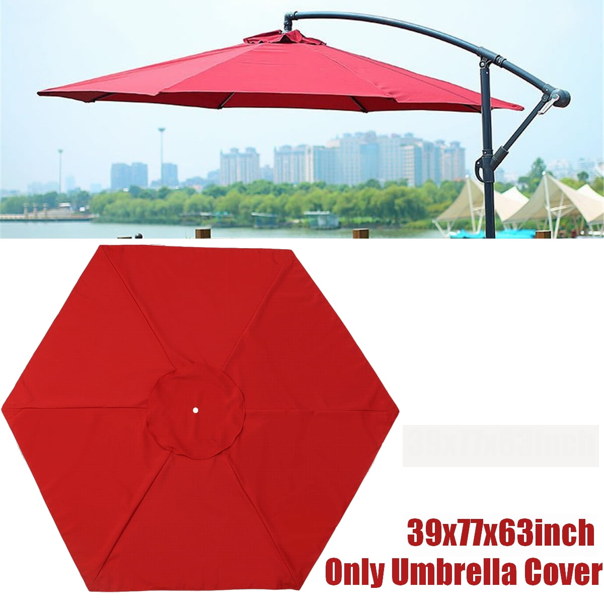 63inch 6rids Waterproof Sun Protection Outdoor Garden Patio Umbrella Cover Canopy Replacement Cover Top Cover Only Without Basket Walmart Com Walmart Com