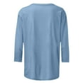 thumbnail image 5 of Women Christmas Outfit Women's Christmas Casual Fashion Print Thermal Underwear Top Quarter Sleeve Shirt for Holiday Comfort Blue M, 5 of 5