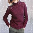 thumbnail image 2 of Fesfesfes Women Sweaters Long Sleeve Solid Color Mock Neck Sweater Tops Casual Loose Knitted Dressy Sweater Tops Under $10, 2 of 3