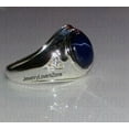 thumbnail image 3 of JewelryLoversZone Men's Blue Star Sapphire Ring 925 Sterling Silver Timeless Oval Cut Gemstone Jewelry Gift For Special Occasion Silver 10, 3 of 4