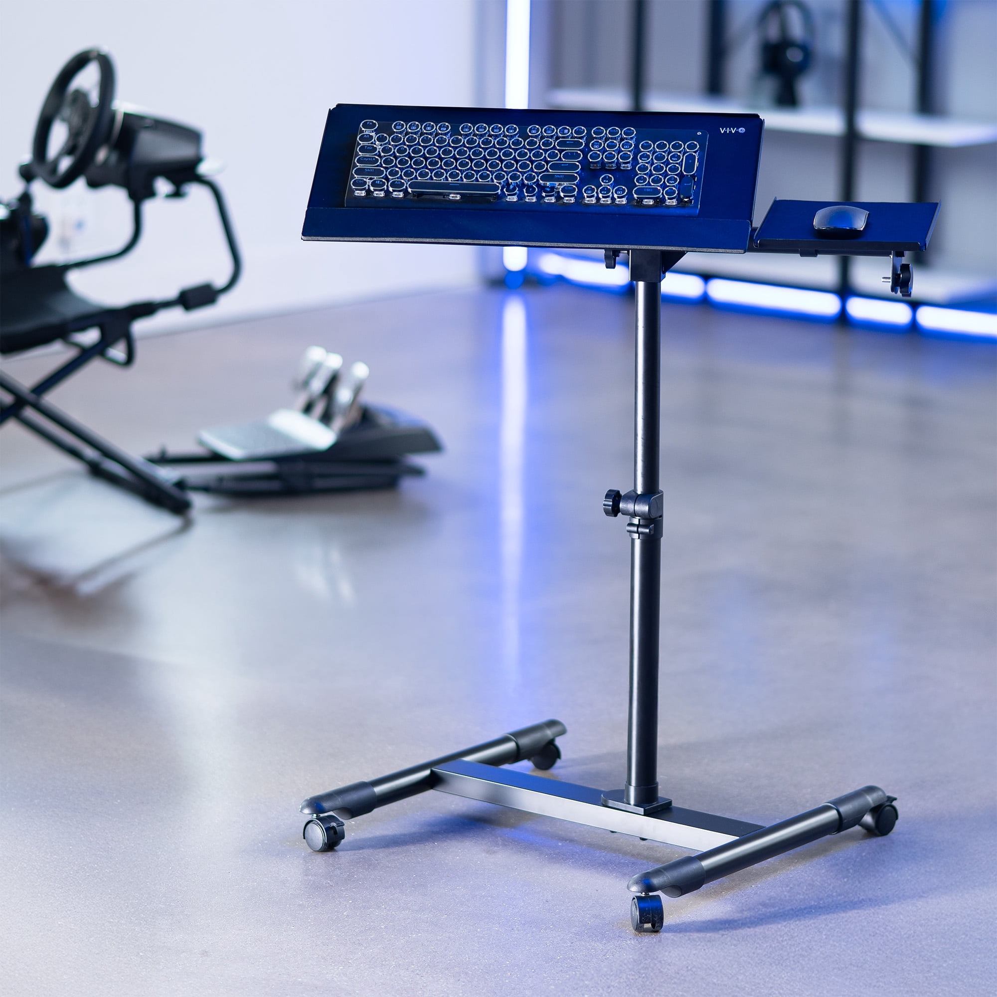 VIVO Black Freestanding Keyboard Tray Cart