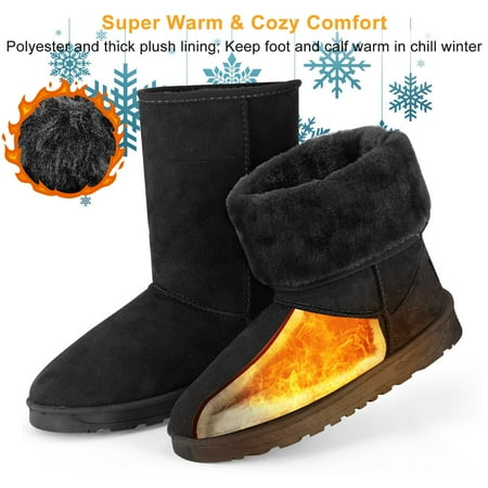 

iMounTEK Women Snow Boots Waterproof Suede Mid-Calf Boots Warm Lining Shoes Polyester Plush Boots