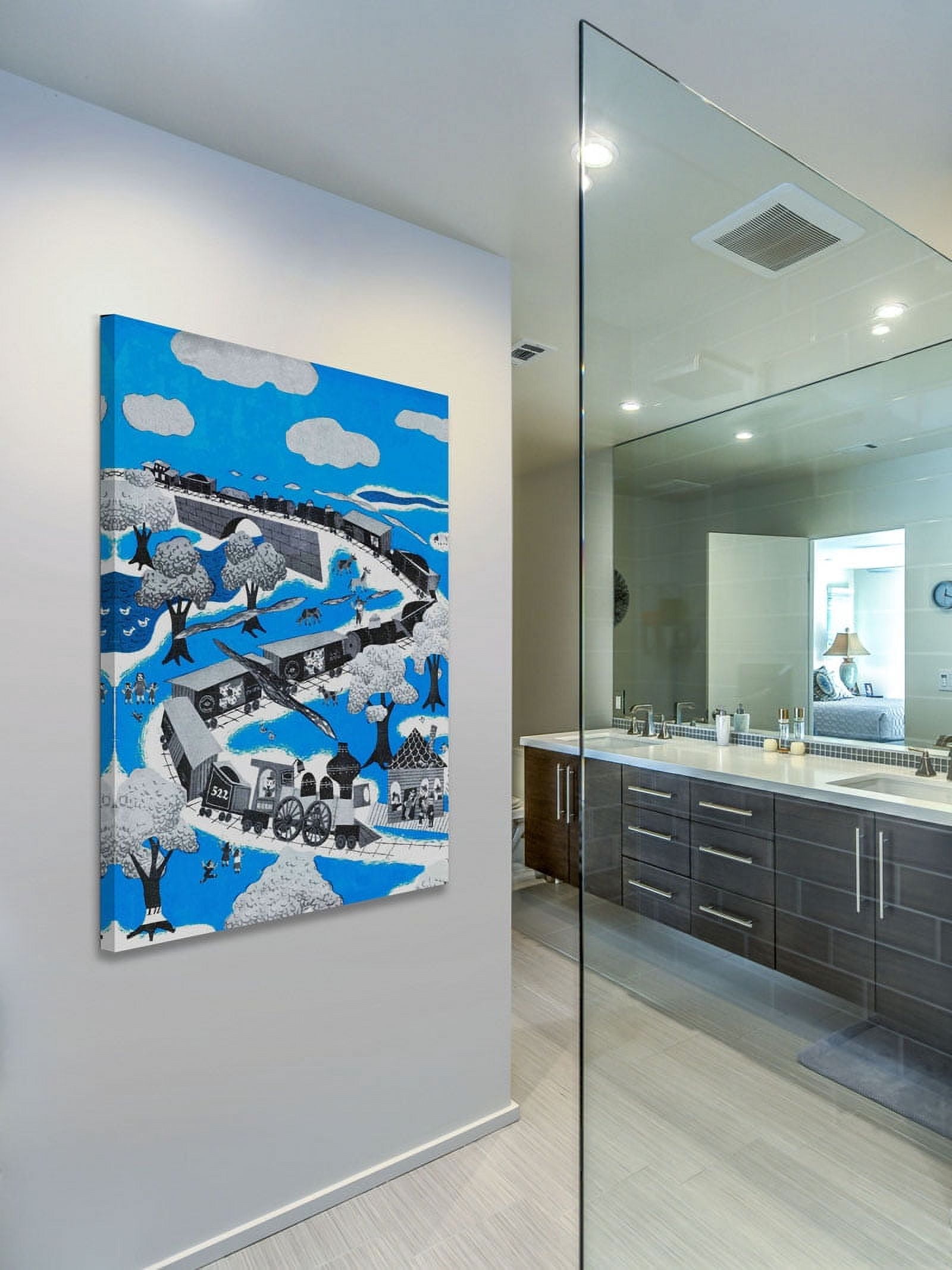 "The Longest Train" Painting Print on Wrapped Canvas