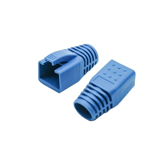 shiyou-RJ45 Ethernet Network Cable Strain Relief Boot Fits CAT6 CAT6E CAT7 CAT7E CAT8, RJ45 Color Coded Cable Connector Plug Cover for Various Diameter LAN Cable Set of 100 Blue