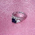 thumbnail image 6 of EHQJNJ Bright Zircon Ring Round Blue Stone Jewelry Fashion Jewelry Engaged Ring for Women Couple Rings Couples Gift Cubic Zirconia Rings Wedding Sets Vintage, 6 of 9