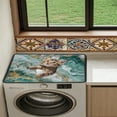 thumbnail image 4 of ZIATUBLES Cat Teal Marble Washing Machine Dust Top Cover Mat Soft Washer Dryer Top Protefctor Pads Versatile Home Laundry Room Kitchen Decor Accessories, 24 x 19.7 Inch, 4 of 7