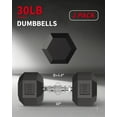 thumbnail image 2 of GARVEE 2Pcs 30lbs Hex Dumbbells with Cast Iron Core,Rubber Encased Coating Hand Weights for Exercises and Fitness, 2 of 8