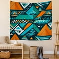thumbnail image 5 of Washable Boho Decor Symmetrical Tapestry for Living Room College Office - Simplicity Diamonds Minimalistic Tapestry Curtain 51x59 Inches Durable Line Art Boho Tribal Tapestry Curtain, 5 of 5