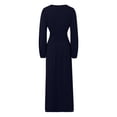 thumbnail image 4 of Vestido elegante largo hasta el suelo para mujer: manga larga, abertura alta, poliéster/spandex, formal: boda/fiesta, tallas S-XXL, 4 of 6