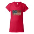 thumbnail image 2 of Wild Bobby, American Game Flag Baseball Bat Ball, Sports, Women Standard V-Neck Tee, Red, Small, 2 of 3