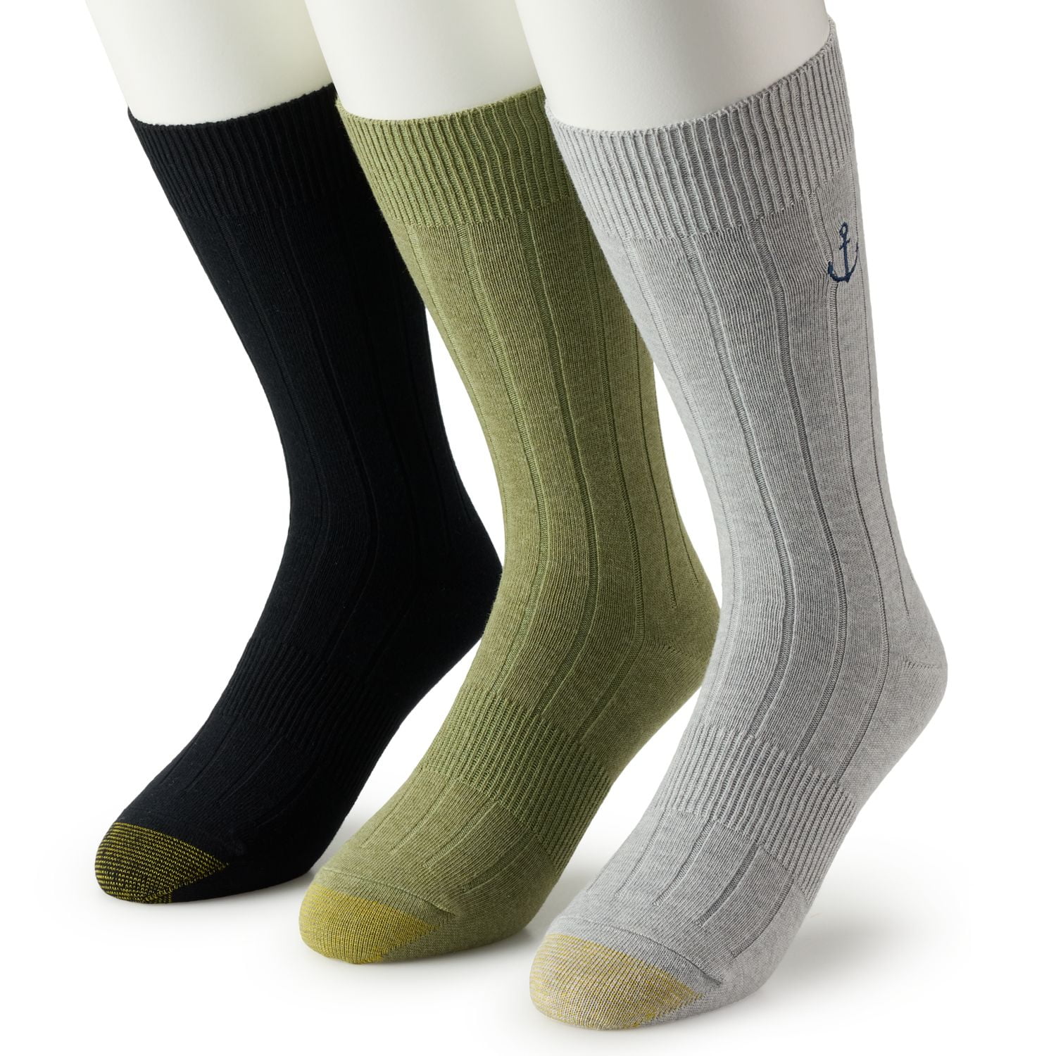 Gold Toe Men's Hampton Crew Dress Socks, Reinforced Toe, One Size, 3 Pack -  Walmart.com