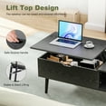 thumbnail image 4 of EDX Modern Lift Top Coffee Table with Hidden Storage Compartments, Adjustable Shelves for Living Room, Small Spaces, Black Grain, 4 of 10