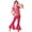 ZB Hot Pink, variant on Children Kids Girls Summer Outfits 4 Piece Belly Dance Performance Outfit Sequin Halter Top Harem Pants with Head Scarf Stage Show Fashion Clothes,Red,9-10 Years