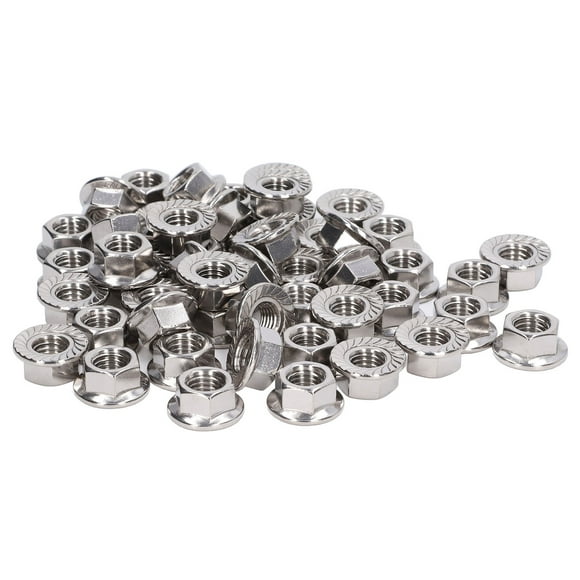 Nuts Fastener, 50Pcs Flange Nut for Maintenance for Repair M3,M4,M5,M6,M8,M10,M12