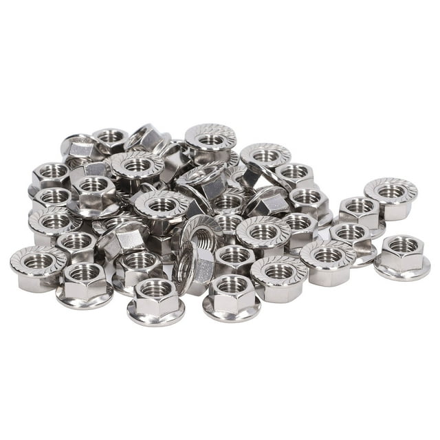 50 Pcs Écrous de Bride en Acier Inoxydable 304 Kit d'Assortiment d'Écrous Hexagonaux Ensemble d'Accessoires de Fixation