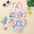 thumbnail image 5 of ASFGIMUJ Toddler Swimsuit Girl Summer Bowknot Cartoon Dinosaur Prints Swimwear Bikini Set Baby Girl Bathing Suit,2 Piece,Size 110, 5 of 7