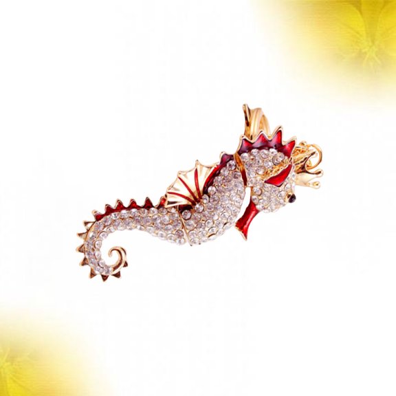 Raindrops Red Sea Animal Keychain Alloy Sea Horse Pendant Unique Decoration for Bags and Keyrings 1pc