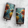 thumbnail image 3 of Taza Taza Tumbler Oasisdream de acero inoxidable, 600 ml, con estampado de pájaros, 3 of 6