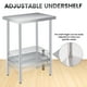 thumbnail image 4 of Mesa de Trabajo + Patio Exterior – Mesa de Acero Inoxidable 201 de 2 Niveles (14x24x35 pulgadas), sin Ruedas – Ideal para Jardín, Cocina o Taller – Resistente y Fácil de Limpiar, 4 of 7
