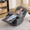 thumbnail image 3 of TacleeKii Oversized Swivel Rocking Recliner with Massage and Heat for Big and Tall Adults, Ergonomic Wide Seat Lounge Chair, 400 Lbs, Gray, 3 of 9