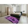 thumbnail image 5 of Ahgly Company Machine Washable Indoor Square Transitional Purple Area Rugs, 5' Square, 5 of 7