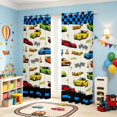 thumbnail image 2 of Erosebridal Cartoon Race Car Blackout Curtains, Colorful Window Curtains Pack of 2 (38x45 Each), Cream White, 2 of 5