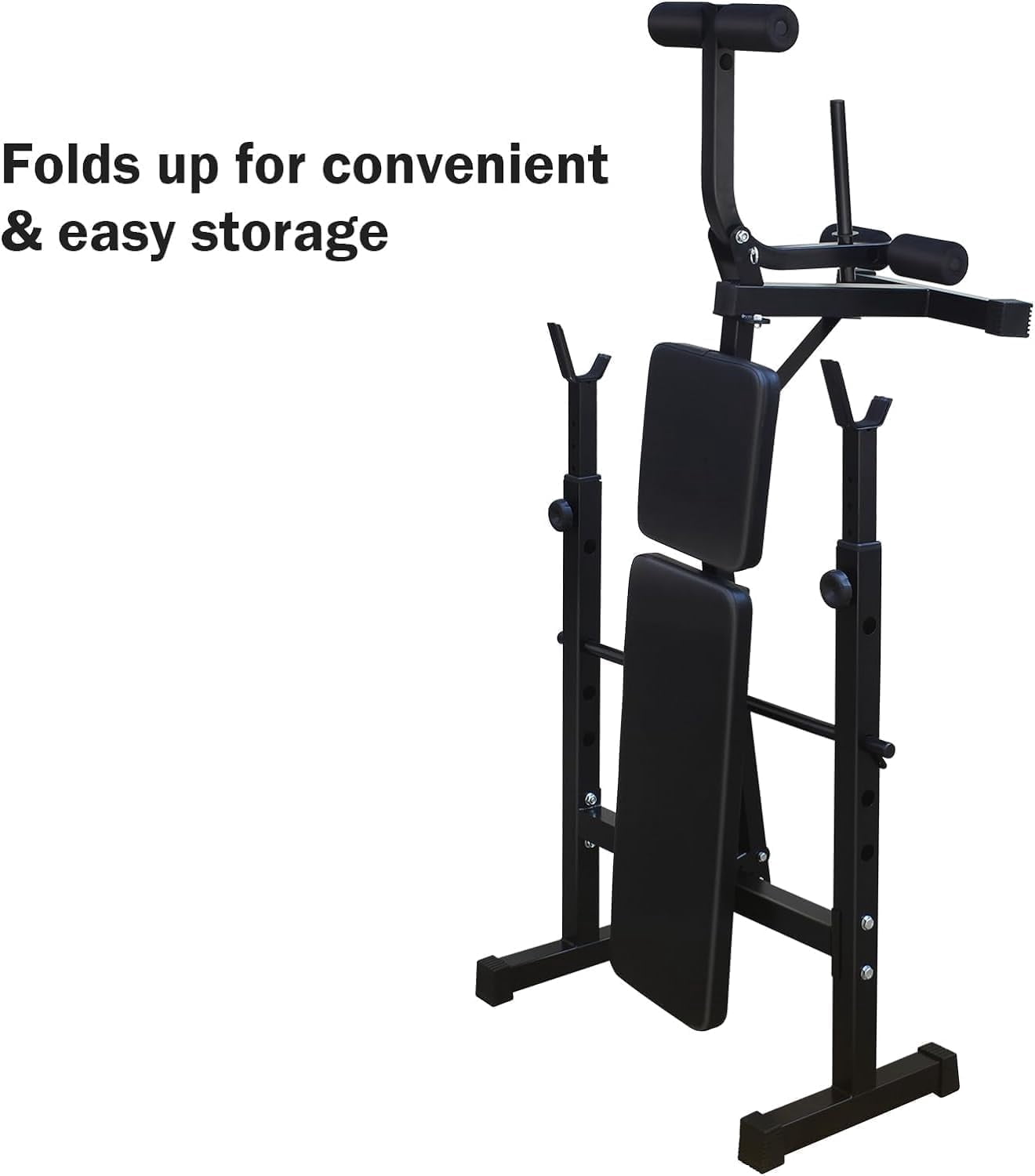 Adjustable Weight , Olympic Workout ,  Press Set with Squat Rack and Barbell Rack, Versatile Strength Training Equipment for Home Gym
