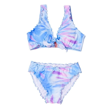 

Utoimkio Girls Bathing Suits Size 10-12 Toddler Girls Kids Swimsuit Sling Butterfly Tie-Dye Print Beach Cute Bikini Suit
