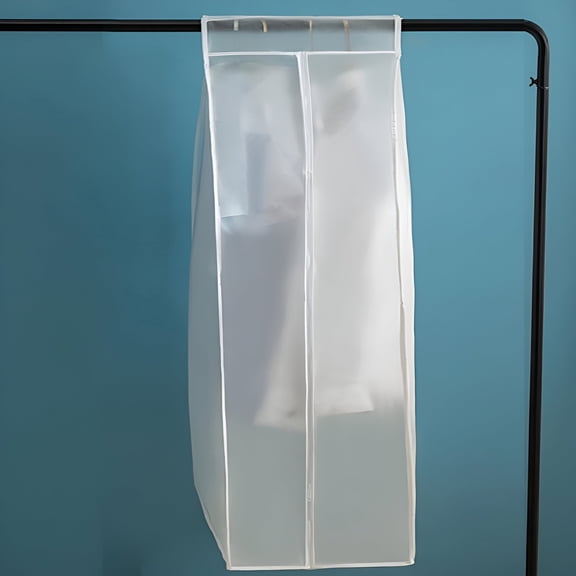 LAMIRO Hanging Garment Bag Lightweight Clear Zipper Suit Bags Moth-Proof Breathable Dust Cover for Closet Clothes Storage - 110 * 60 * 50 cm