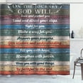 thumbnail image 5 of Positive Inspirational Quotes Shower Curtain, Country Vintage Colorful Wood Planks Rustic Farmhouse Bathroom Decor, Waterproof Polyester Fabric Shower Curtain, 72x72 Inch, On The Journey, 5 of 6