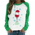 thumbnail image 2 of Pntutb Mujer Primavera Patchwork Navidad Impreso Manga Larga Cuello Redondo Casual Tee tops Pntutb Pntutb-2087, 2 of 6