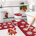 thumbnail image 5 of Wadada Christmas Bathroom Rugs Sets 4 Pieces with Toilet Cover, Snowflake Bath Mat for Bathroom, Bathroom Rugs Non Slip Washable Bathroom Mat with U-Shaped Toilet Mat for Bathroom, 5 of 6