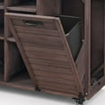 thumbnail image 4 of Euroco 78.3" Outdoor Kitchen Island with Foldable Grill Table, Wooden Outdoor Grill Cart with Trash Can Storage & Stainless Steel Top, Outdoor Bar Cart, Pizza Oven Table, 4 of 13
