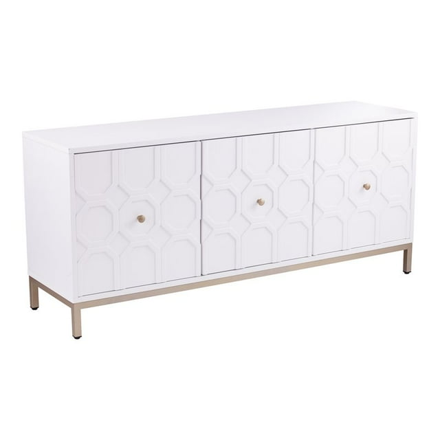 Meubles Gramdlynn Meuble d'Appoint 3 Portes SEI en Blanc Antique