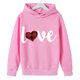 thumbnail image 4 of Sudadera con capucha y estampado de corazón de San Valentín, sudadera de manga larga para niños y niñas, chaqueta para niñas de talla mediana y grande., 4 of 7