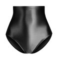 thumbnail image 2 of sunsanly Women Thong Seamless High Waist Thin Elastic Solid Color High Elasticity Satin Glossy Surface Thin Lady Underpants Daily Briefs, 2 of 8