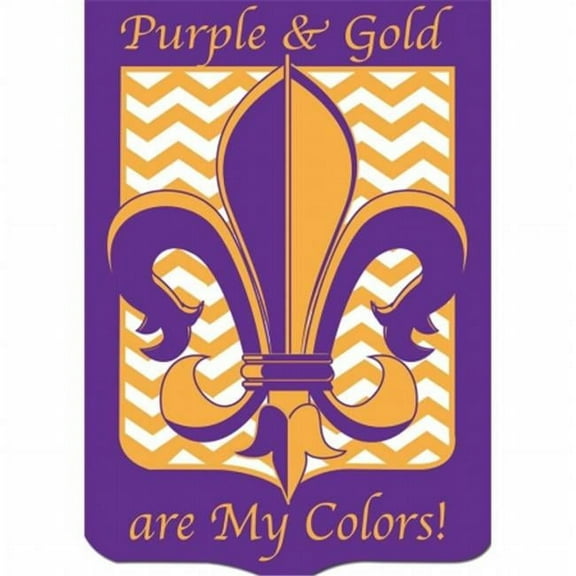 Jozie B 555 Purple & Gold Are My Colors Flag, Large