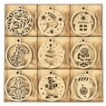 thumbnail image 2 of Inkdotpot 27pcs Wooden Christmas Ornaments, Unfinished Wooden Laser Cutouts Tree/Santa Claus Shaped Embellishments Hanging Ornament for Christmas Decorations- Tree Decor- Kids Crafts DIY, 2 of 9