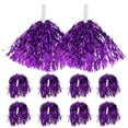thumbnail image 6 of Worgeous Purple Plastic Cheer Poms with Handle for Sports Cheering Lightweight Glossy Cheerleader Supplies 10 Pcs, 6 of 8