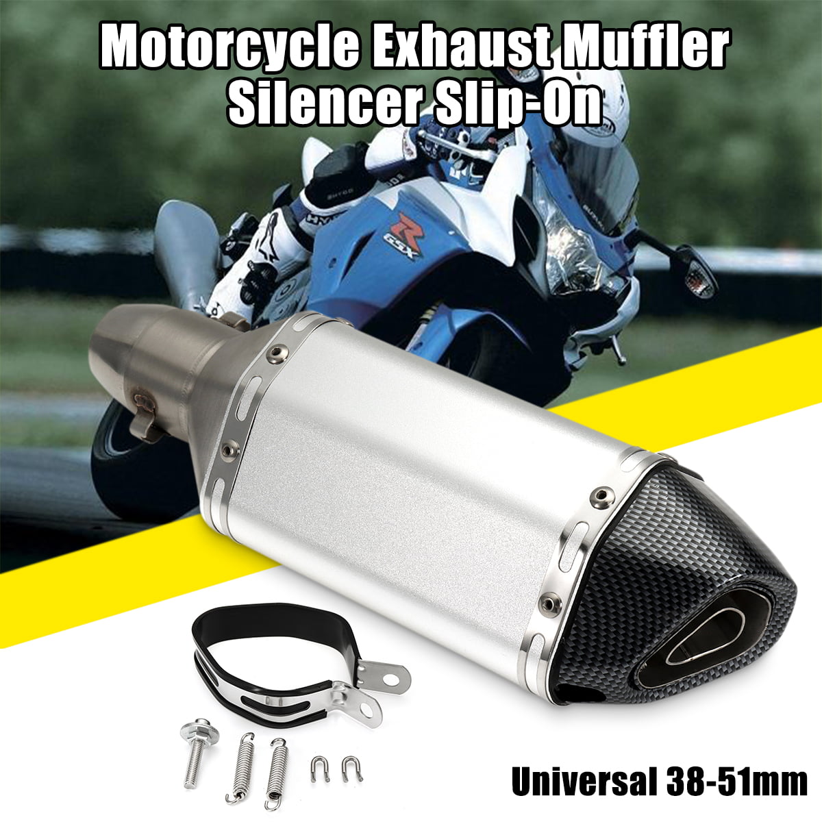 New Universal Motorcycle Short Exhaust Muffler Silencer Slip On W/DB Killer 51mm